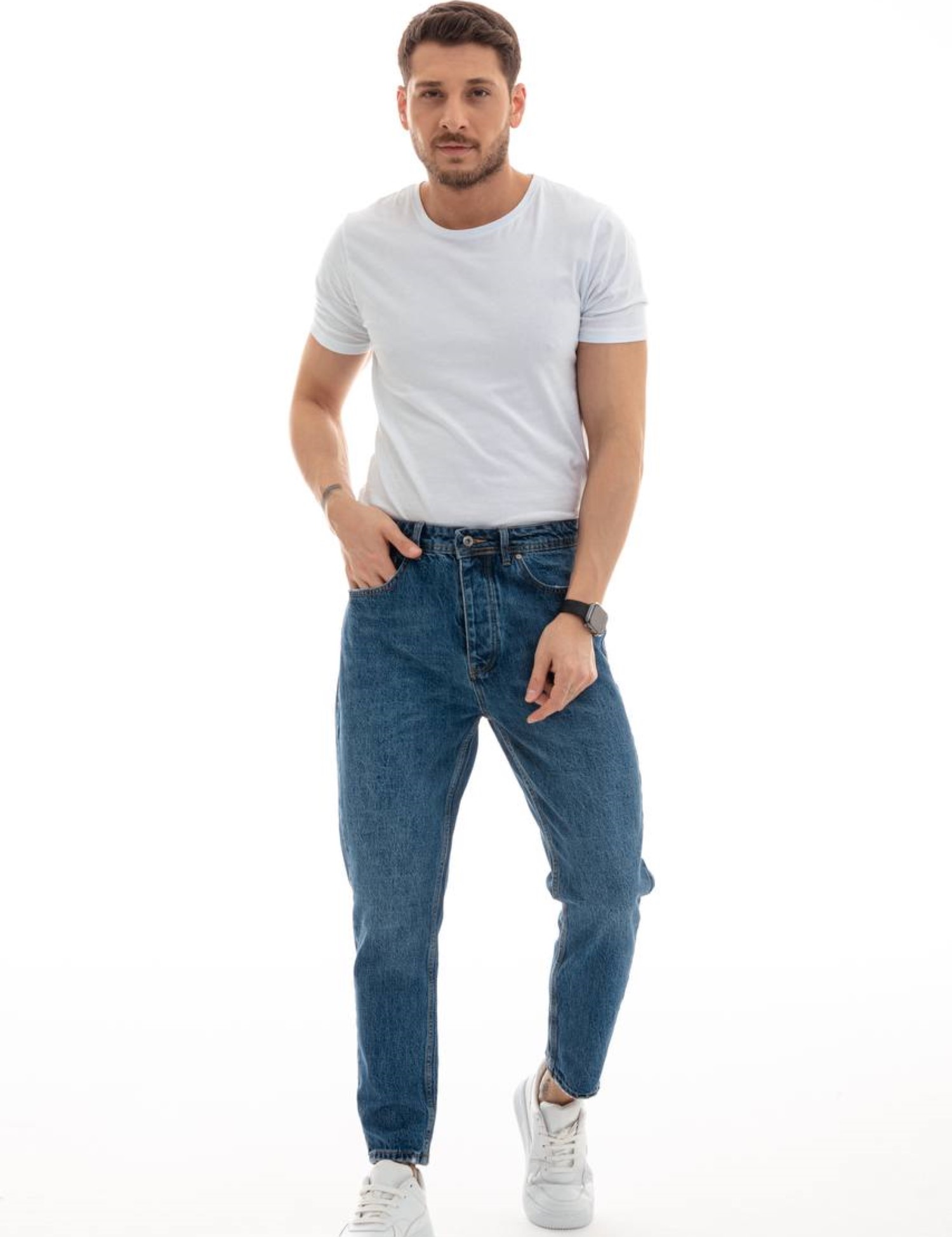 Ανδρικό σταθερό Loose Jean πεντάτσεπο με κουμπιά JR70134 φωτογραφία